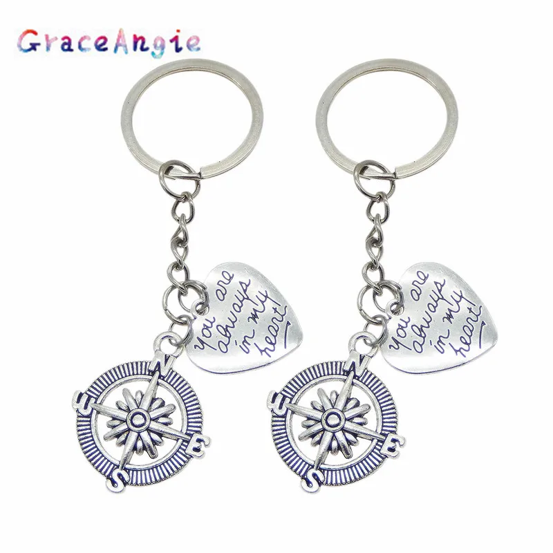 

GraceAngie 2pcs/Set"Pinky Promise" Charm BFF Best Friend Forever Keychain Keyring Friendship Couple Lover Valentine's Day Gift