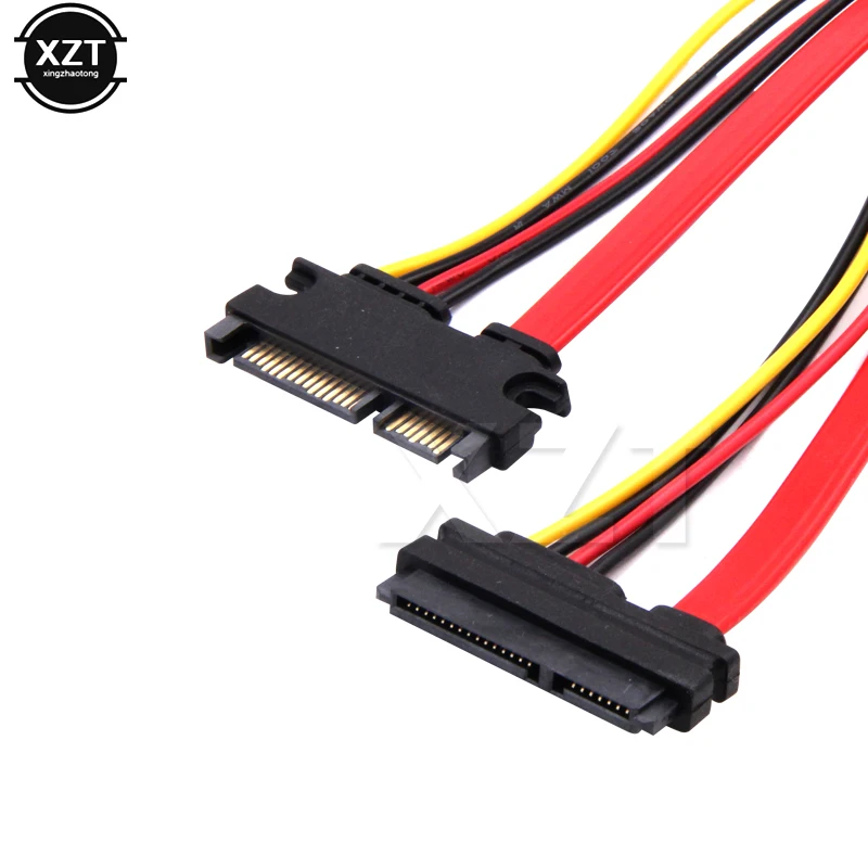 Новейший 30 см 22Pin SATA кабель штекер гнездо 7 + 15 Pin серия ATA силовой комбинированный