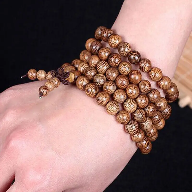 

1 pcs Latest Wenge Prayer Beads Tibetan Buddhist Mala Buddha Bracelet Rosary Wooden pulsera hombre