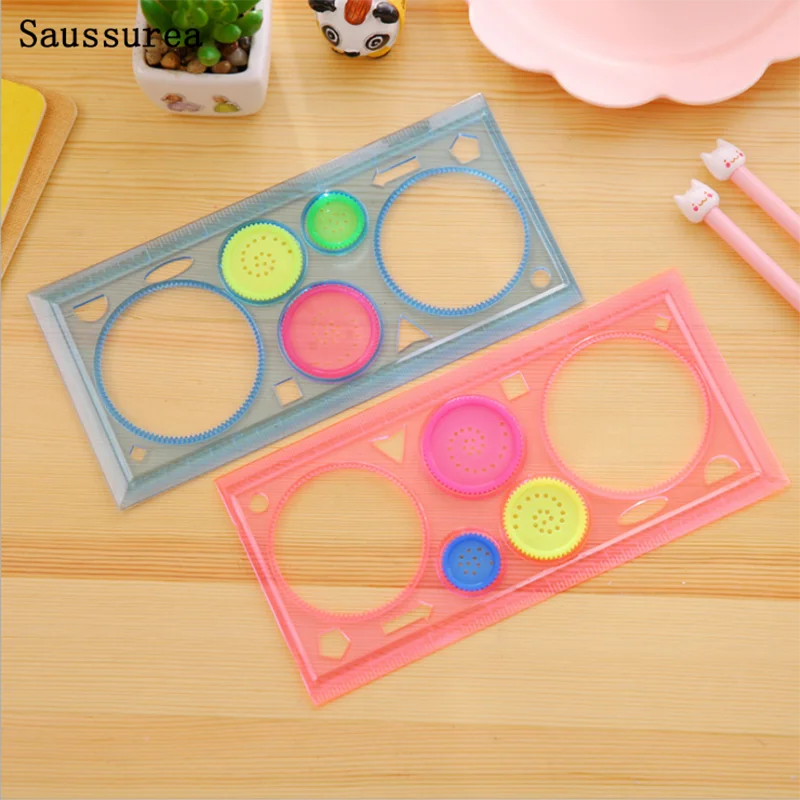 1Pc Wanhua Heerser Puzzel Vier-Kleur Transparant Sjabloon Heerser Functie Office Voor Schoolbenodigdheden Briefpapier Kawaii Accessoires