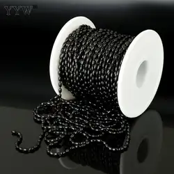 Нержавеющая сталь Ювелирная цепь овальные бусины цепь черный покрытием высокое качество ювелирные аксессуары приблизительно 20 м/катушка
