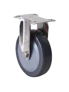 

2PCS EDL Light 4 Inch Stainless Steel Casters Wheels 70Kg Polyurethane Wheels Castors Plate Fixed Swivel Industrial for trolley