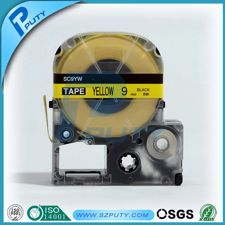 10 packs 9mm Black on Yellow SC9YW compatible label tapes for kingjim label printerstape