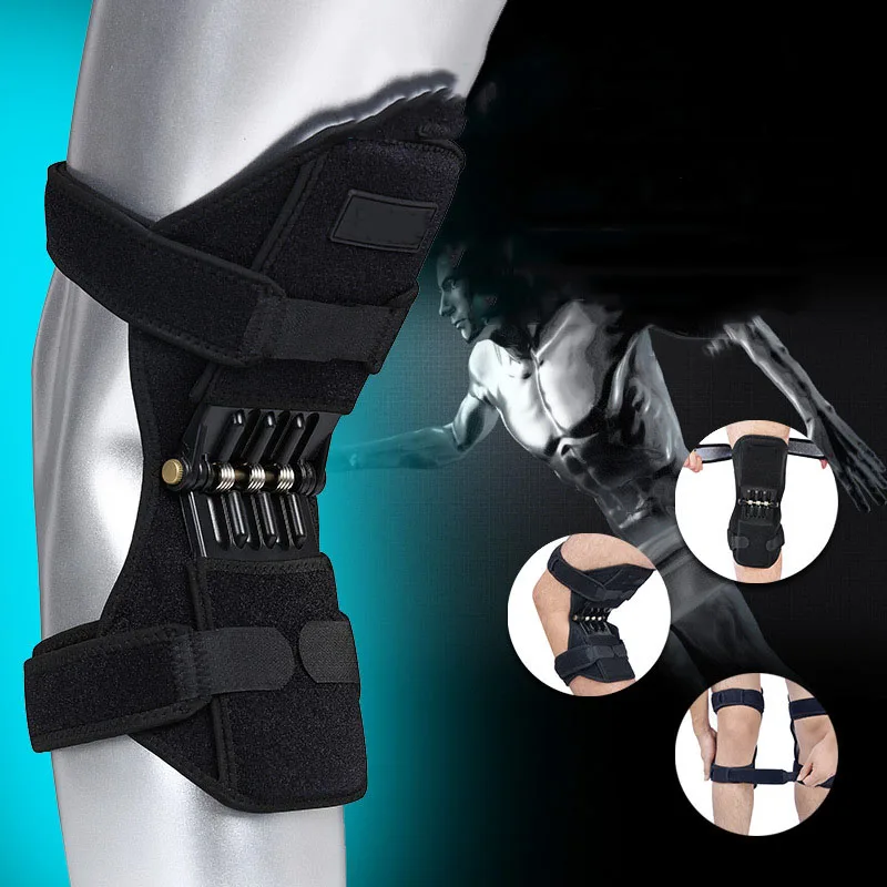 1PC Breathable Non-slip Lift Joint Support Knee Pads Powerful Rebound Spring Force Knee Booster