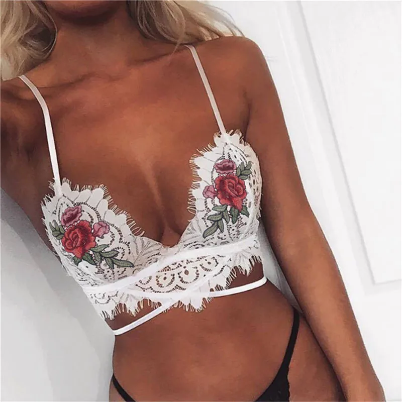 

Sexy Bikinis 2019 Floral Embroidery Women Swimsuit Lace Transparent Bra Bathing Suits Swim Bikini Set Bralette Swimwear