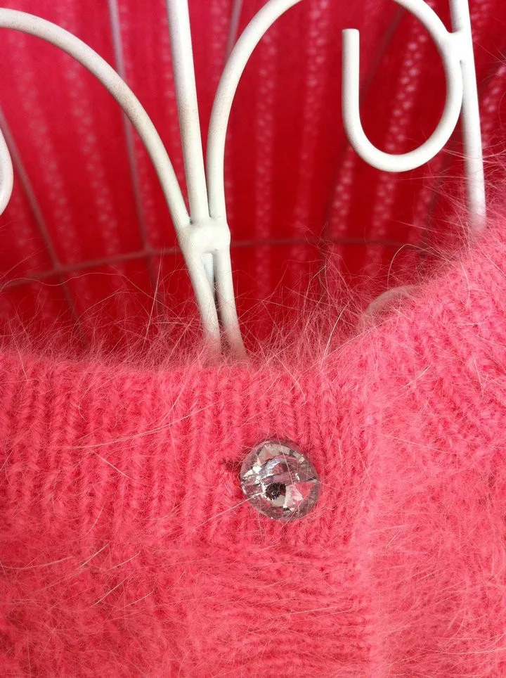 Натуральный норковый кашемировый свитер для женщин из чистого кашемира кардиган Вязанный свитер норки пальто с мехом S74