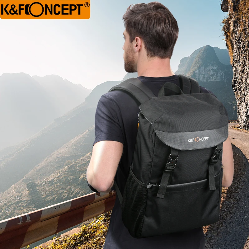 

K&F CONCEPT Large Capacity Multi-functional Waterproof Camera Backpack Travel Bag Case with Chest Belt Hold SLR Tripod