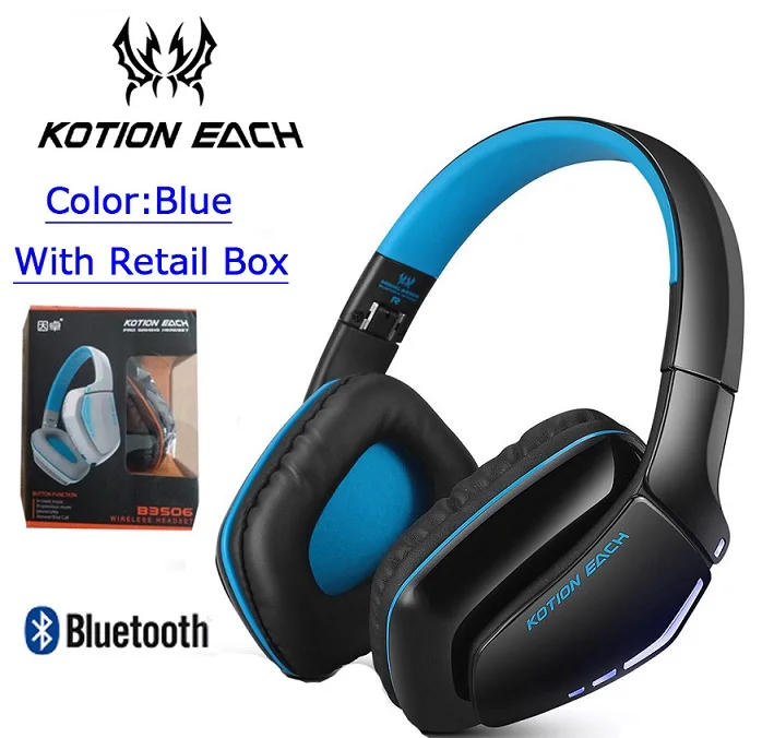 Игровые наушники KOTION B3506 Беспроводной Bluetooth наушники игровых гарнитур ПК Игровые наушники с микрофоном светодиодный свет для смартфона - Цвет: B-With Retail Box