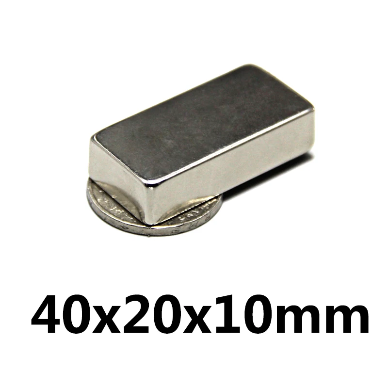 1pcs 40x20x10 mm N35 neodymium Small Square power Strong