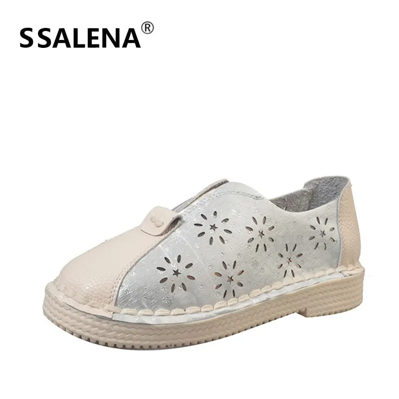 Women Slip On Rubber Sole Comfortable Flats Ladies Hollow Breathable