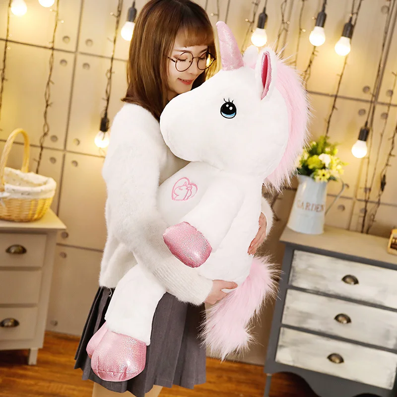 1pc35/65/85cm Kawaii Unicorn Plush Toys Giant Stuffed Animal Horse Toys for Children Soft Doll Home Decor Lover Birthday Gift