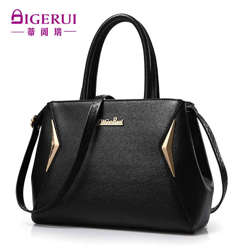 Новая Корейская Высококачественная дамская сумочка Минималистичная атмосферная модная дикая сумка-мессенджер Женская - Цвет: Черный