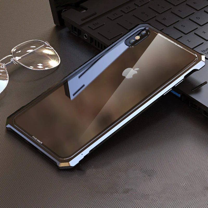 

High-end ultra-thin metal frame Tempered glass mirror shell For Iphone XS case cover FOR XS MAX FOR XR metal case