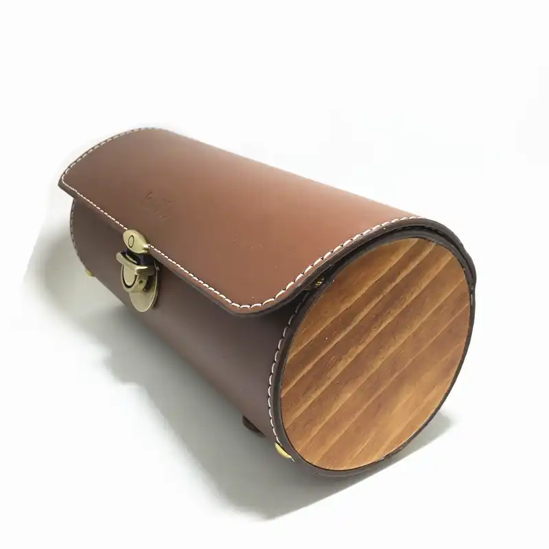 Vintage Wood Leather Bike Saddle Tail Bag Pannier Cycling Pouch Bicycle Seat Bag