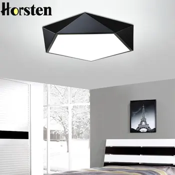 

Horsten Black White Modern Nordic Minimalism LED Ceiling Lamp Art Creative Geometrical Ceiling Light For Bedroom Living Room