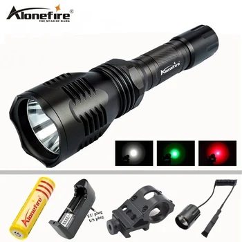 

AloneFire HS-802 LED CREE RED/Green/White LED Tactical Hunting Light Flashlight Torch