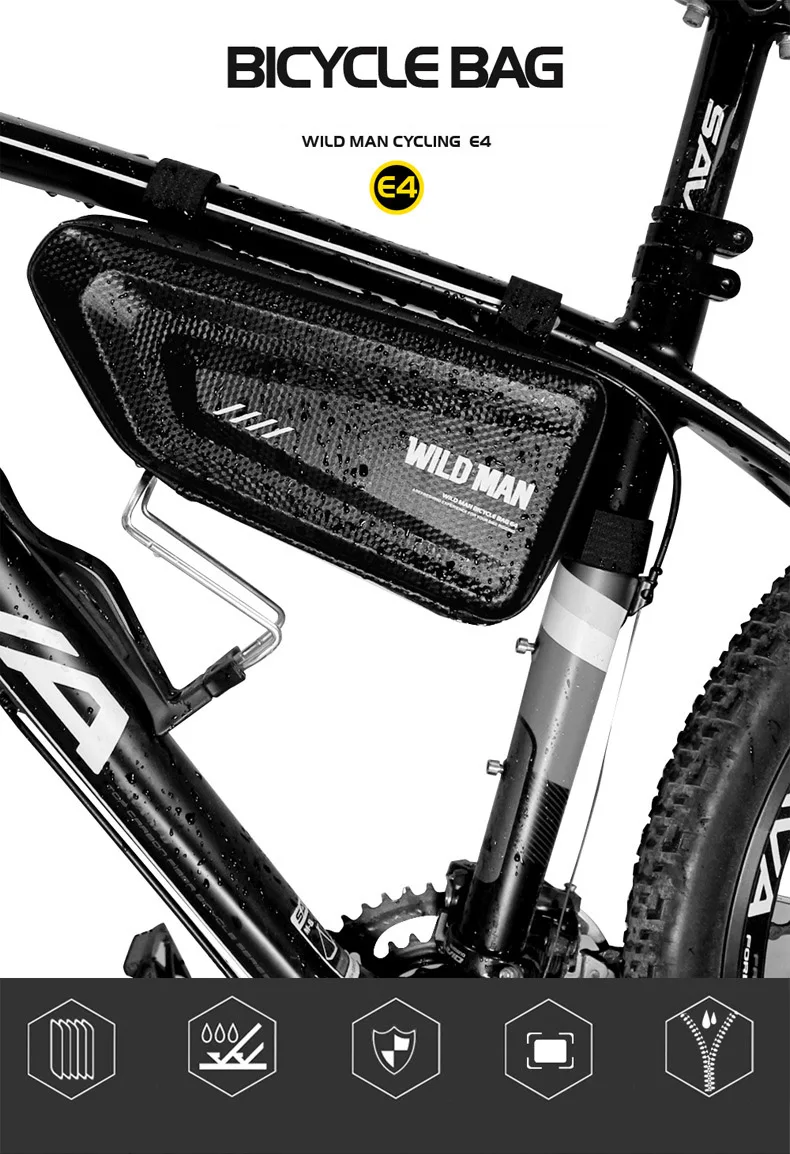 Дикий человек Водонепроницаемый горный велосипед мешок велосипед Передняя труба сумка высокого Ёмкость Bike Bag корзины аксессуары Инструменты сумка