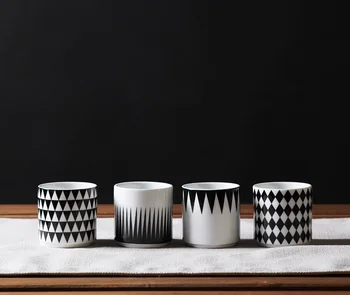 

High Quality Ceramic Small Size Mugs Simple Style Export Denmark Tea Cups European Style Zakka Cup 4 Pieces Wholesale Price