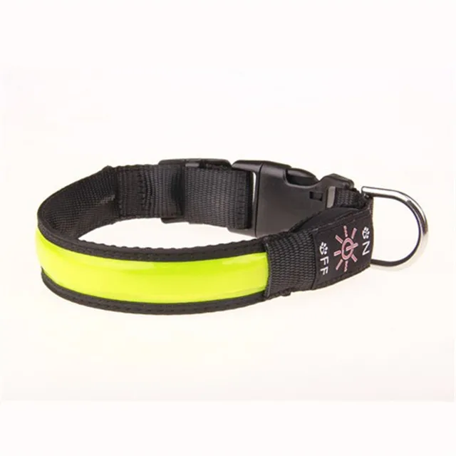 New LED Luminous Dog Collar Nylon Materials Rechargeable Pet Collar Various Colors Pet Product with USB Peach Shaped Charge