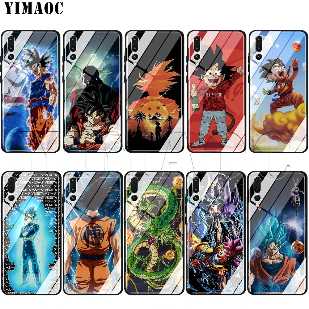 

YIMAOC Dragon Ball Son Goku Glass Case for Huawei Honor Mate 7A 8X 9 P10 P20 P30 Y6 Y9 P smart lite Pro 2018 2019
