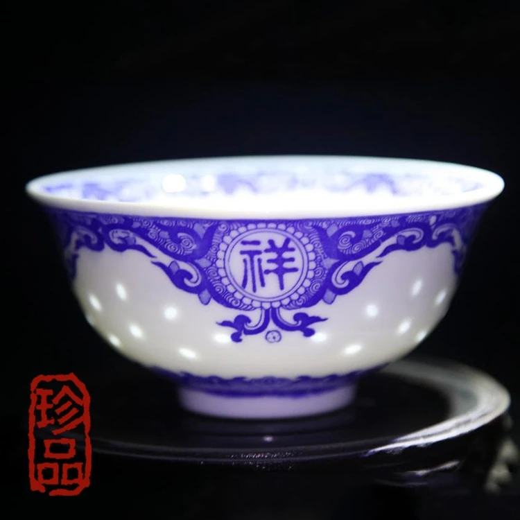 Fashion China dinnerware Ceramic bowl blue and white porcelain rice bowls soup Bowl dessert