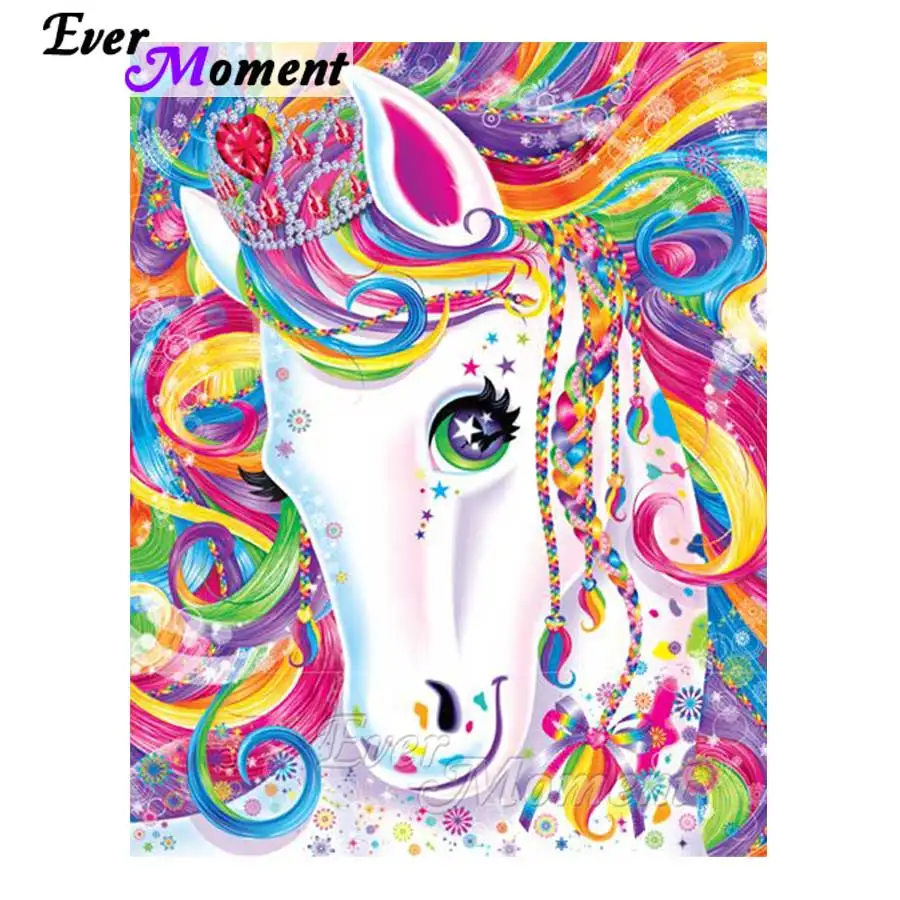 

Ever Moment Diamond Painting Horse Cartoon Picture Mosaic Cross Stitch 5D DIY Diamond Embroidery Rhinestones Needlework S2F1013
