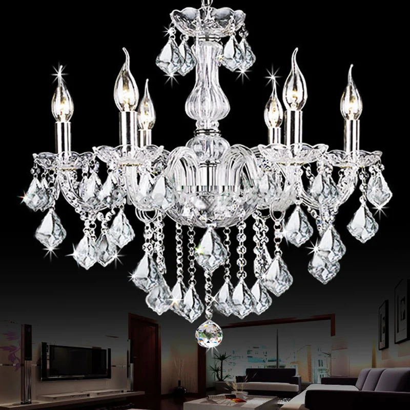 

Multiple Chandelier 6 candle Lights crystal bedroom living room dining room shipping a European LAMPS art ZX169 lo1020