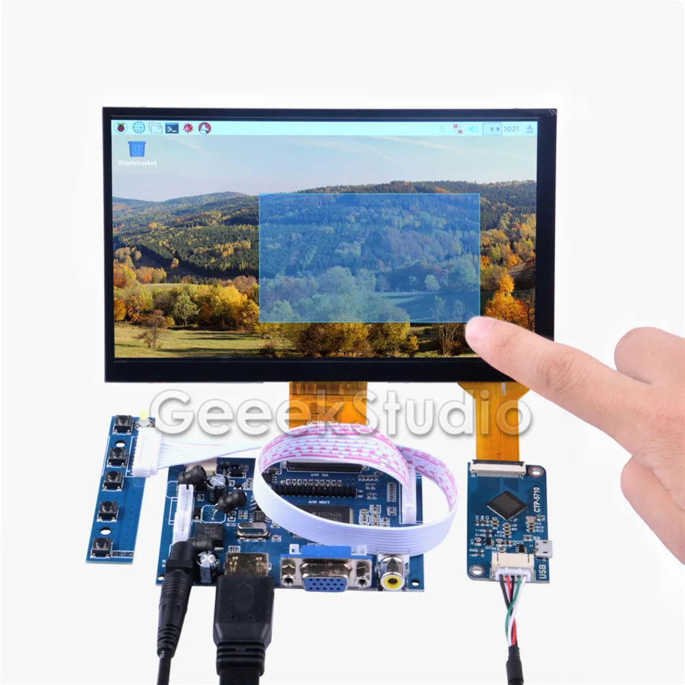 7 дюймовый 1024*600 емкостный сенсорный дисплей монитор экрана для Raspberry Pi 4B все