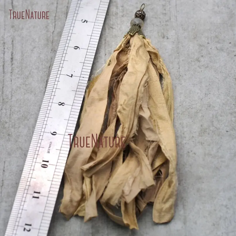 20171206-PM8974- Electroplating Bronze Color Papaya Whip Sari Silk Tassel Pendant_7