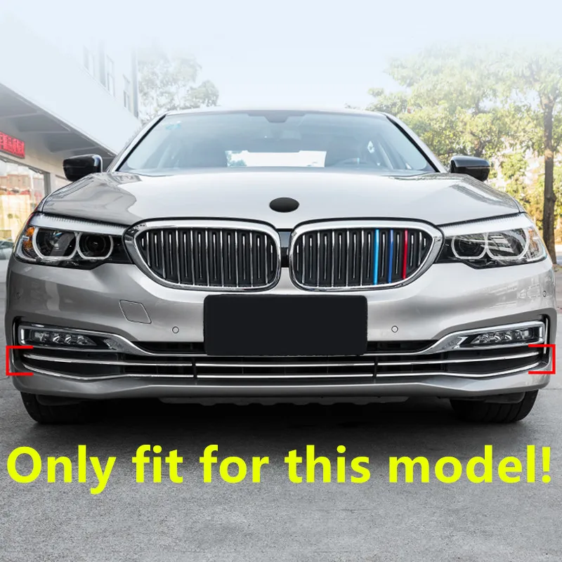 

For BMW 5 SERIES G30 2017 2018 Stainless Steel Exterior Front Bumper Bottom Molding Cover Trim 6pcs Car Styling Accessories!