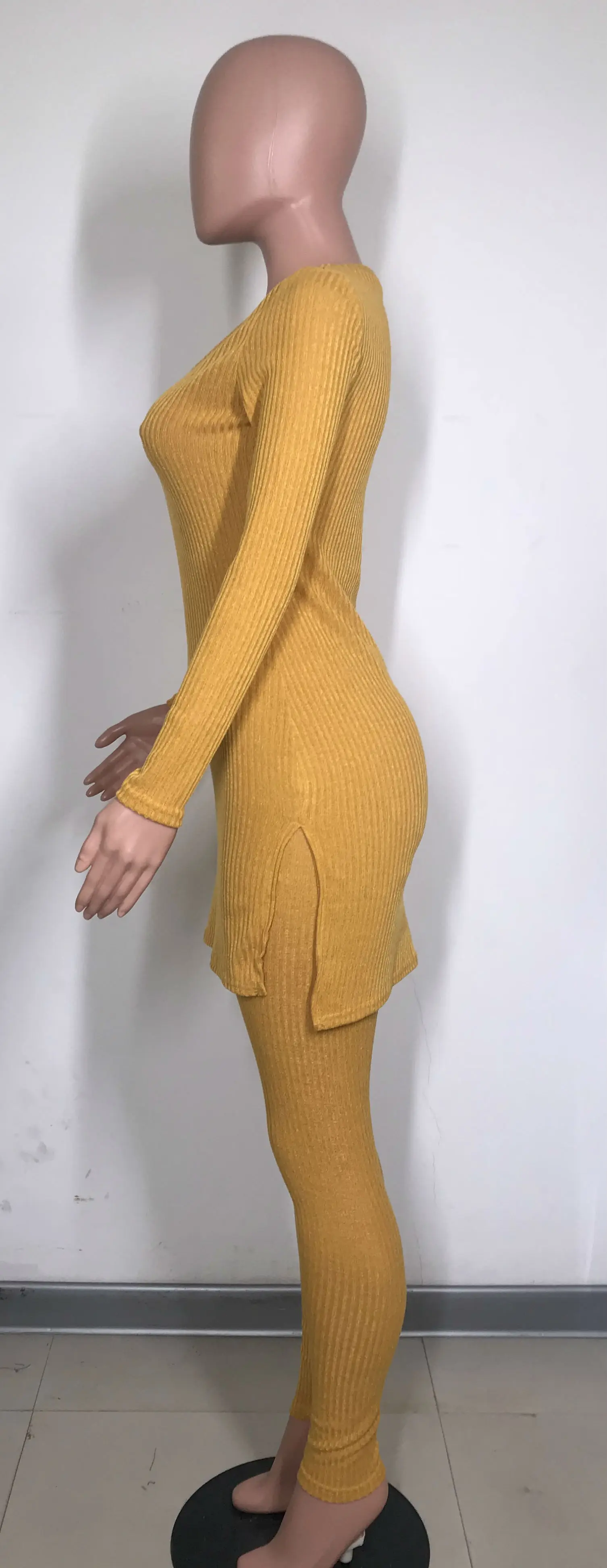 2 Two Piece Set Women Clothes Autumn Winter Outfits Long Sleeve Knit Sweater Tops+Bodycon Shorts Suit Sexy Matching Sets