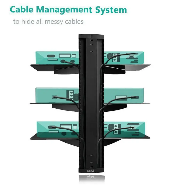 3 Floating Shelf With Strengthened Tempered Gl For Dvd Players 3 Floating Shelf With Strengthened Tempered Gl For Dvd Players Cable Bo Consoles Tv Accessories Black Cs203 In Mount From Consumer