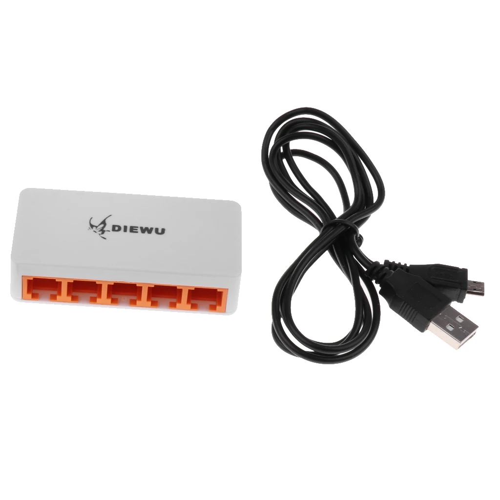 10/100M 5Port Micro USB Power Supply Fast Ethernet LAN RJ45 Network Switch