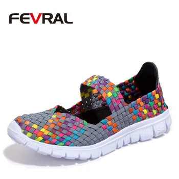 

FEVRAL 2020 Summer New Hand-Weaved Women Shoes Casual Shoes Brand Comfortable Home Flat Ladies Slip-On Loafers Shoes for Woman