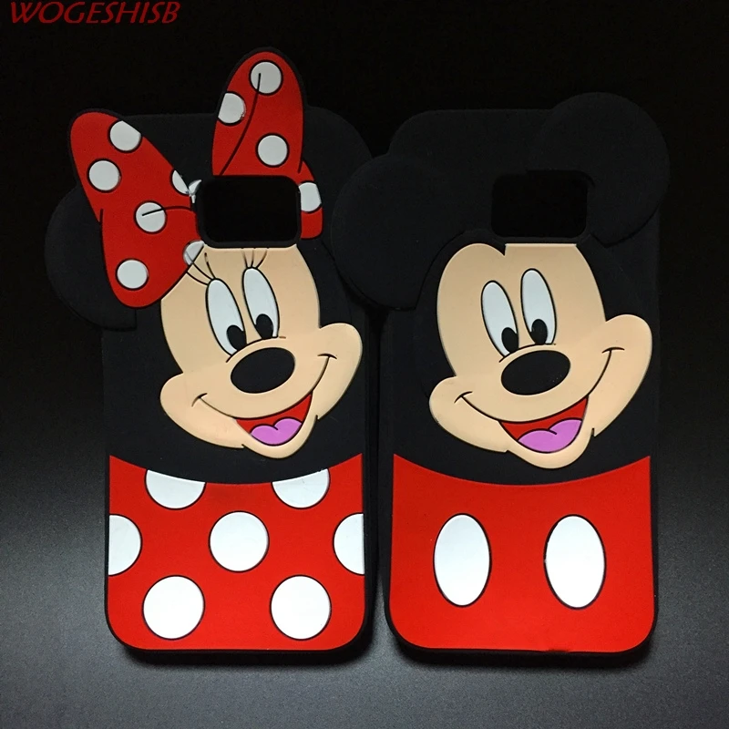 

3D Cartoon Smiling Minnie Mickey Case Silicone Cover for Samsung Galaxy S3 S4 S5 S6 S6edge S7 S7edge Edge S8 S8plus Plus