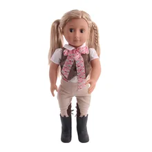 Новая кукла серый жилет+ штаны+ обувь 18-дюймовые Американский давать детям рождественские подарки(в том числе куклы