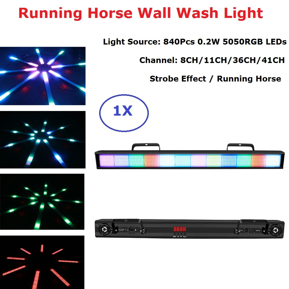 

Full Color Running Horse Strobe Light 840X0.2 RGB 3IN1 LEDS LED Flashlight Wash Lighting Effect Party Dj Laser Lights For Sale