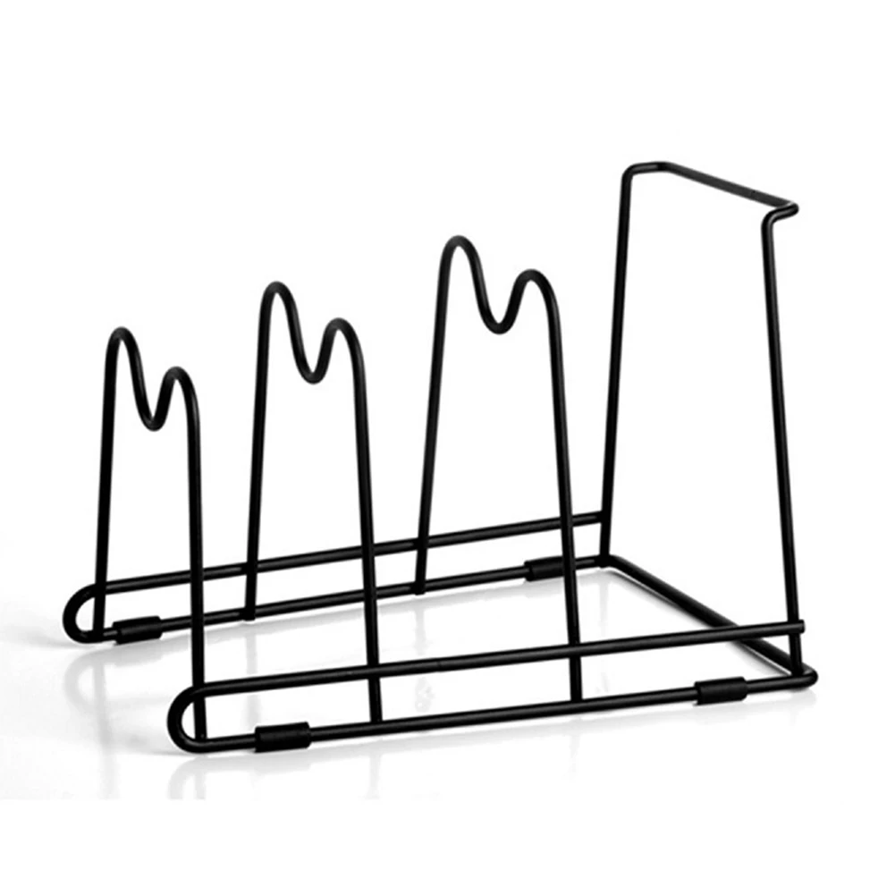 

Stainless Steel Pan Organizer Kitchenware Lid Holder Cookware Storage Pot Rack Multi-layer Kitchen Shelf