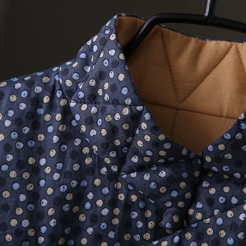 W1798b The Conception Féminin 18 Blue Littérature Col Manteau Floral Bouton Art Et Printemps Court De Original Coton La 11waFr