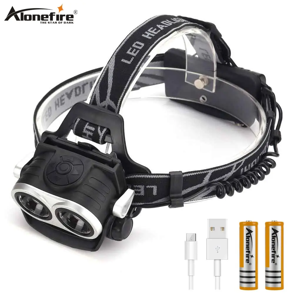 AloneFireHP208000LM2xXMLT6LEDHeadlampHeadlightBrightHead