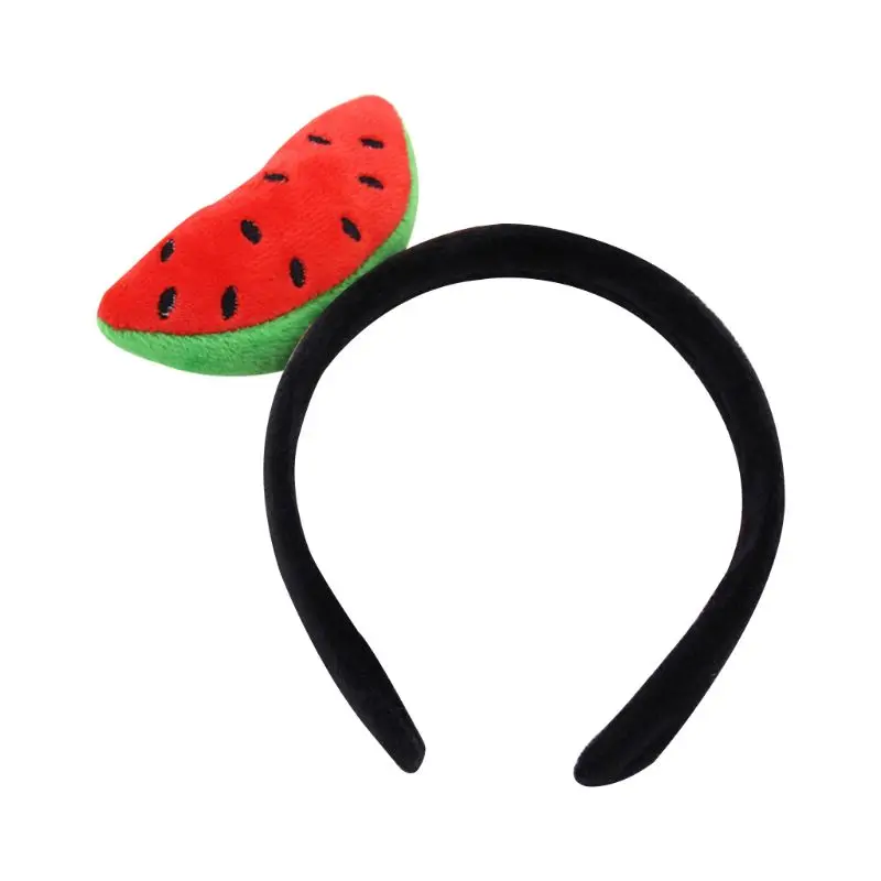 Kids Fruit Series Plush Cloth Wrapped Headband Colorful Cute 3D Cartoon Watermelon Strawberry Toy Decor Hair Hoop Sweet Headwear hair clips for fine hair Hair Accessories