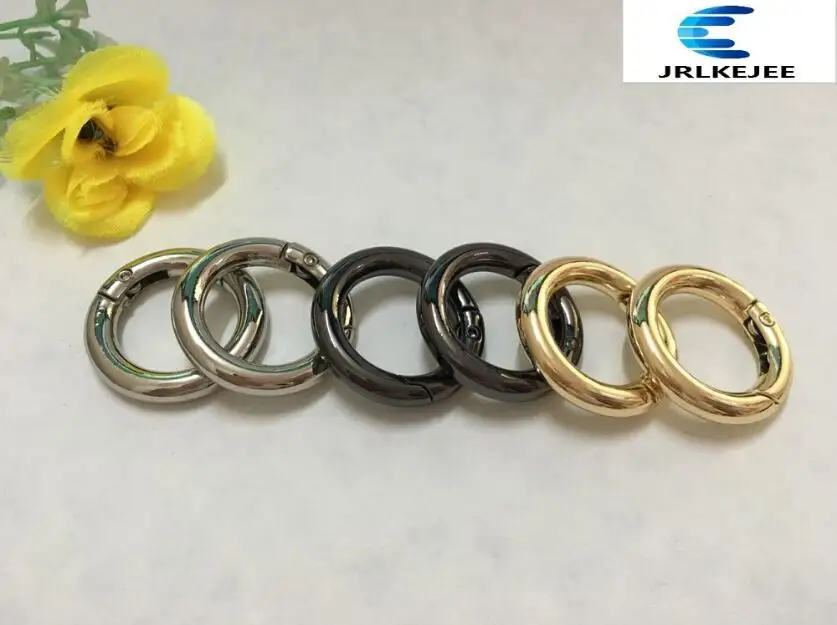 

Free delivery (20 PCS/lot) 4 color diy metal accessories opening spring coil opening ring ring belt buckle bag