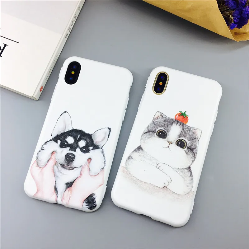 For iphone 6s Case For iphone 7 Case For iphone X Xs funda Cute cartoon animal soft silicone Case For iphone 6 7 8 plus Case