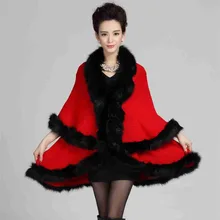 #2902 Winter poncho 2016 Faux fur shawl Knitting shawl collar women luxury Fur Womens scarfs fashionable Ponchos and capes