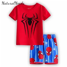 

NATURALNEEDS Children's Pajamas Sets Boys Girls Cartoon Spiderman Sleepwear Suit Set Kid Cotton Pyjamas Children Clothing Marvel