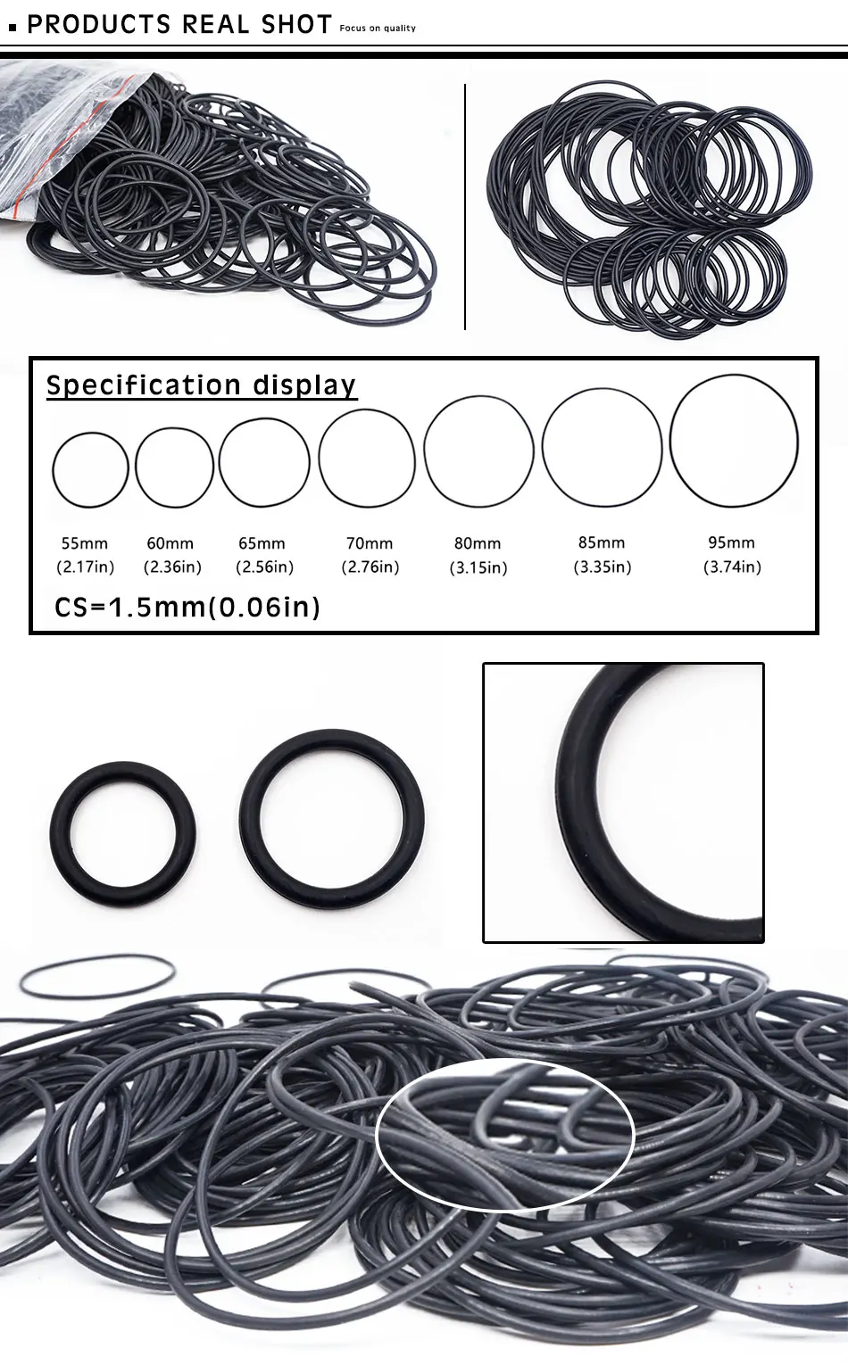 10 шт./лот резиновым кольцом черный NBR уплотнительное кольцо CS1.5mm OD55/60/65/70/75/80/85/90/95 мм уплотнительное кольцо нитрил прокладка масло шайба