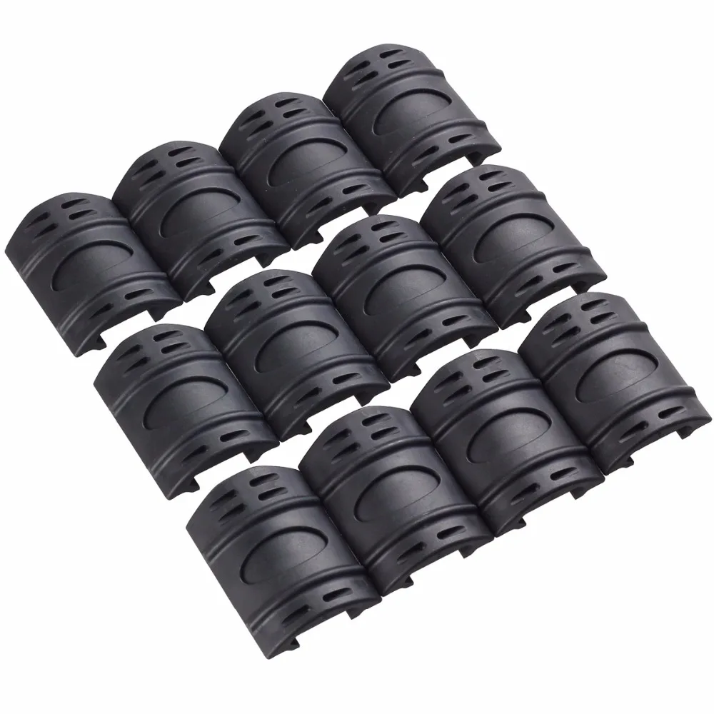VERY100 12 x Tactical Rifle Weaver Picatinny Handguard Quad Rail Covers Rubber Fit on 20 mm Rail