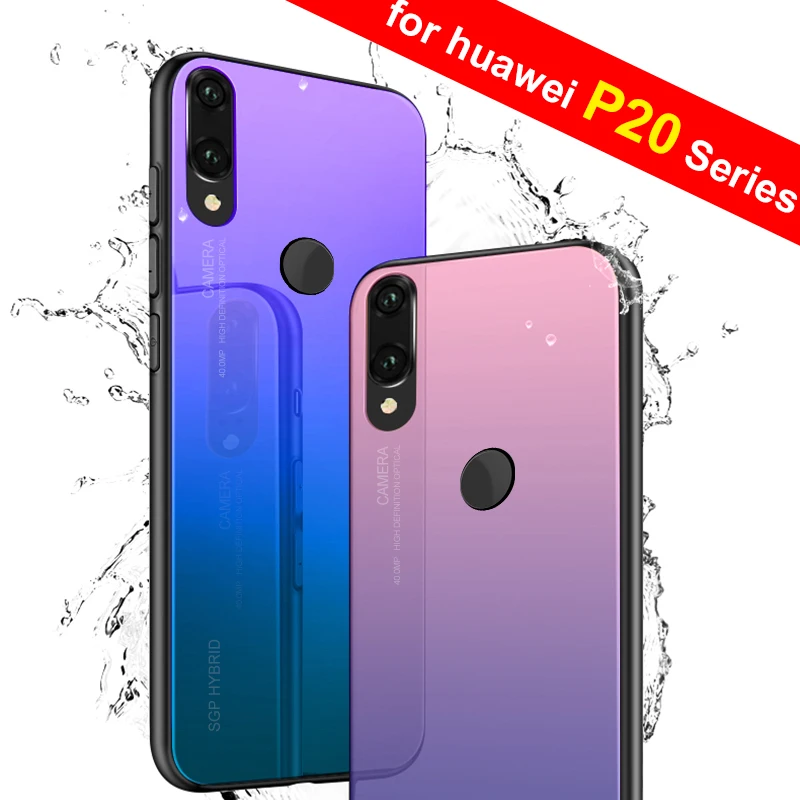 Градиентный чехол из закаленного стекла для Huawei P 20 p20 Pro lite Huawey 2 0 plus 20Lite 20Pro
