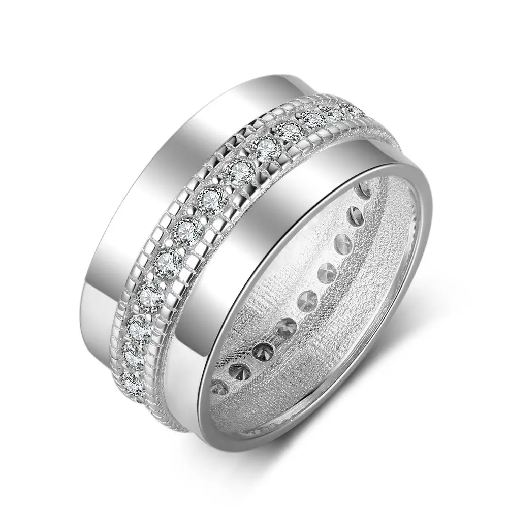 Fashion Personized Engagement Ring Copper Customized Rings Engraved Lover's Name For Woman Cubic Zirconia (Jewelora RI103505)