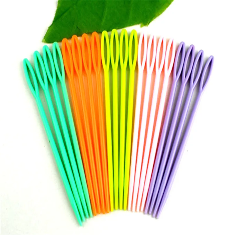 

DoreenBeads Multicolor Plastic Sewing Needles Crochet Hook 5 Colors fixed Sewing Tools Accessory 7CM Long 20PCs/Set